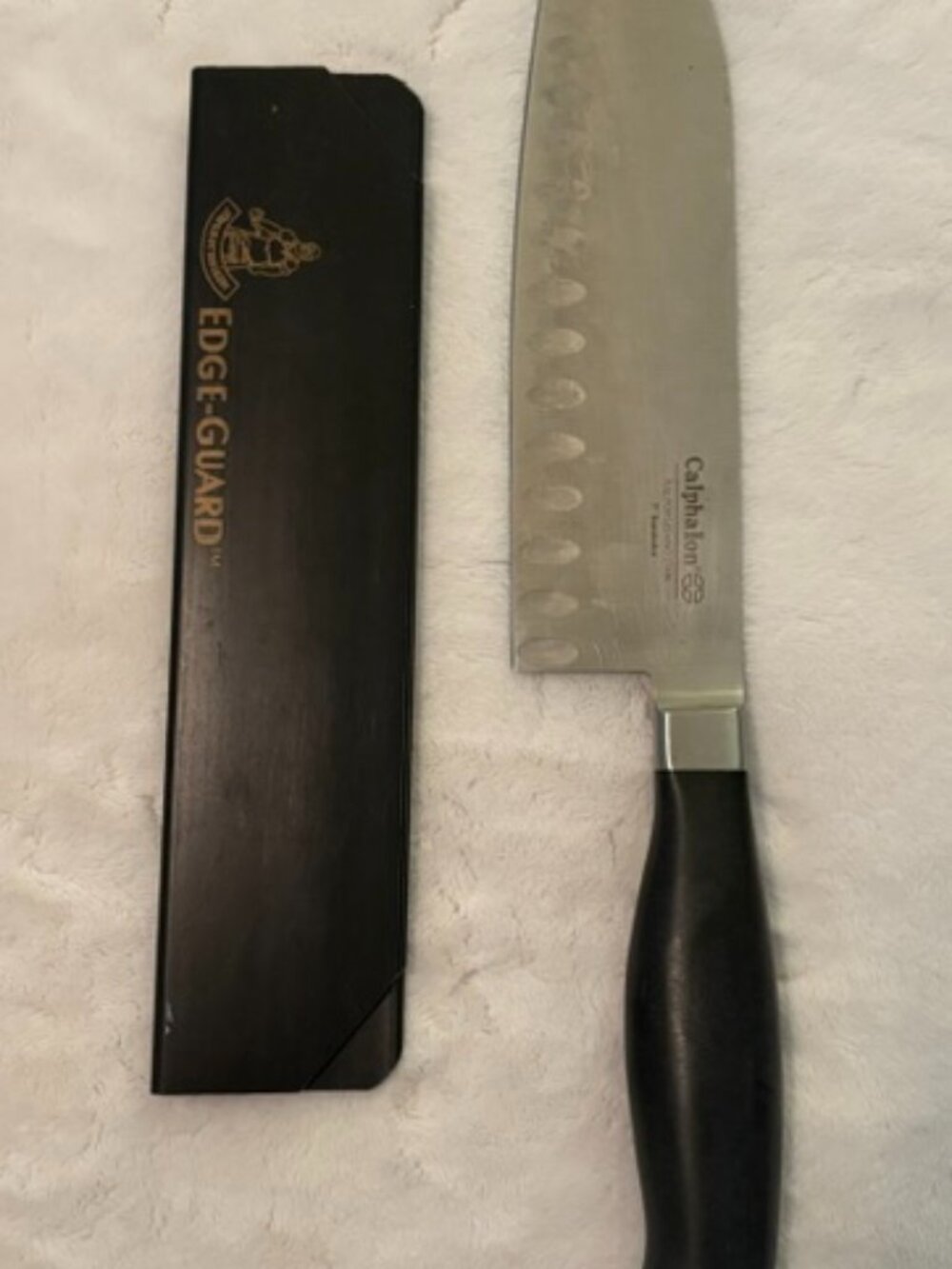Calphalon Full Forged 7" Santoku Knife Blade guard included German Steel Great k